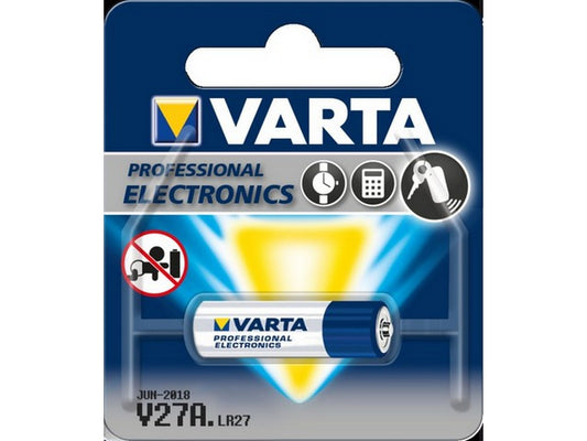 Varta battery V27A alkaline 12V 20mAh; Ø8mm x 28.2mm