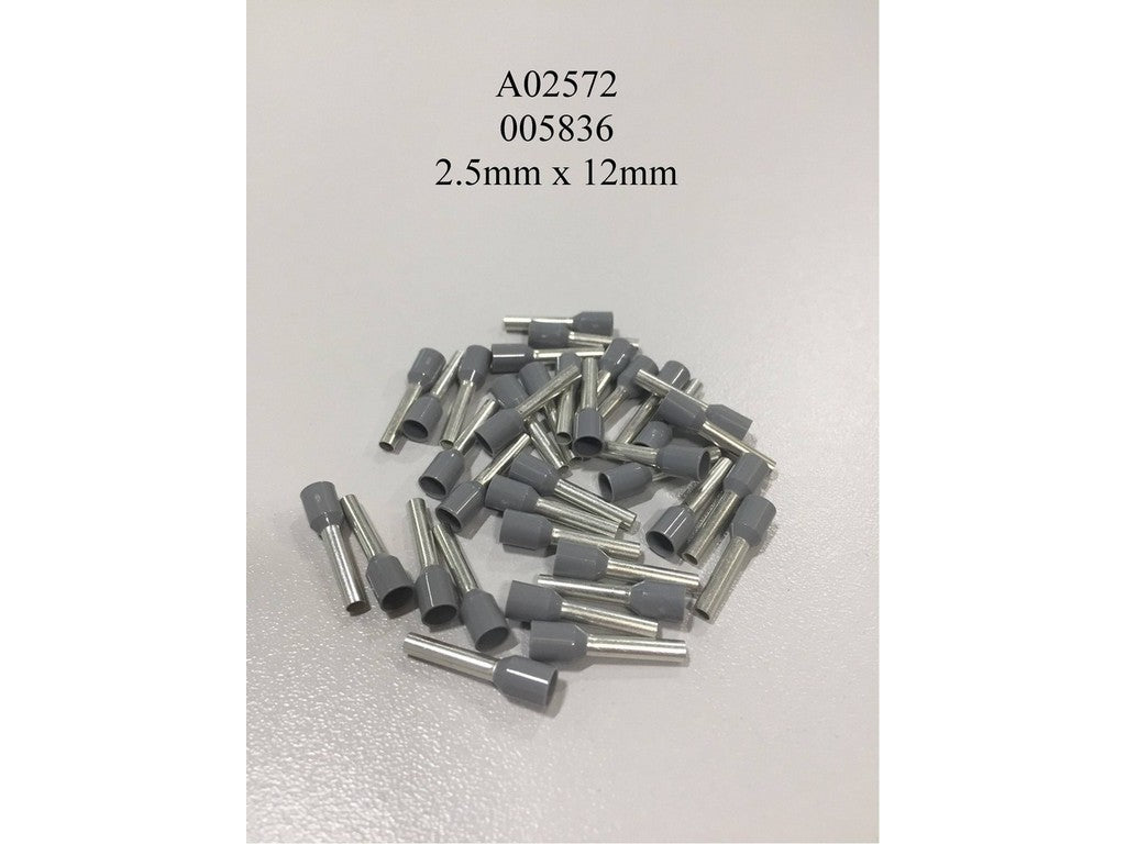 Terminal tube ISO, gray 2.5mm -L12mm