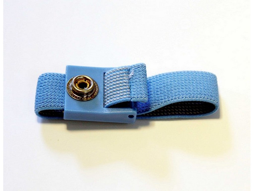 Wristband blue allergy friendly adjustable w/10mm male snap button