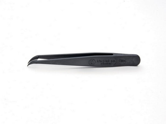 Plastic tweezers 1.0mm x 115mm bent head, ESD