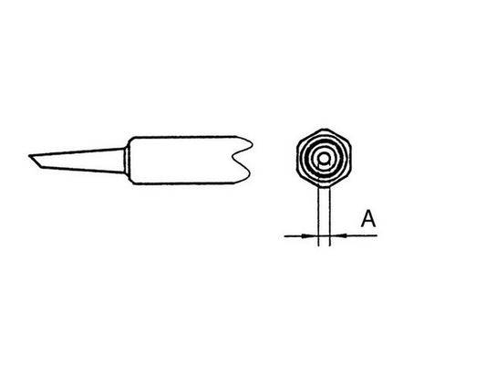Loddespids 1,2mm rund 45° NT4