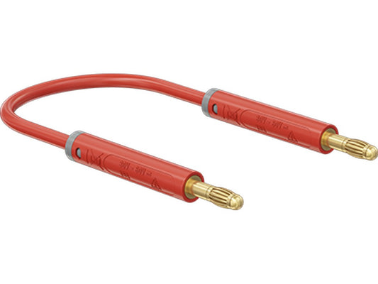 Test lead in PVC 1.0mm 50cm RED AK-4A-F10 19A 30V AC/60V DC gold-plated connector
