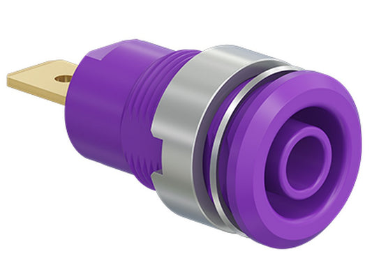 Socket SLB4-F6.3 gold-plated violet CAT III 1000V 32A