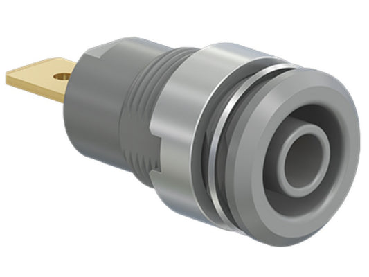 Socket SLB4-F6.3 gold-plated grey CAT III 1000V 32A