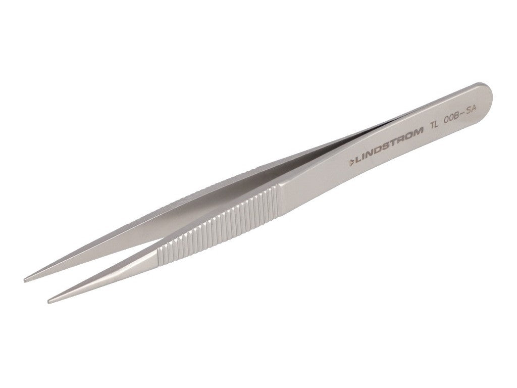 Lindström high-precision tweezers 115mm in stainless steel Style 00B with serrated handles