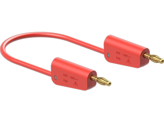 Silicone test lead 2.5mm 25cm RED LK-4A-S25 32A 30V AC/60V DC gold-plated connector