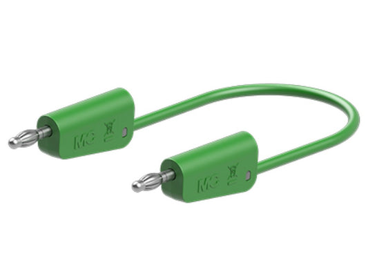 Silicone test lead 1mm 25cm GREEN LK-4N-S10 19A 30V AC/60V DC nickel-plated plug