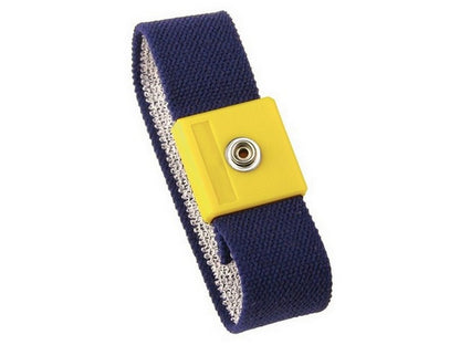 Blå armbånd allergivennlig. justerbar m/10mm mannlig trykknapp