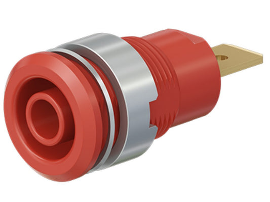 Socket SLB4-F6.3 gold-plated red CAT III 1000V 32A