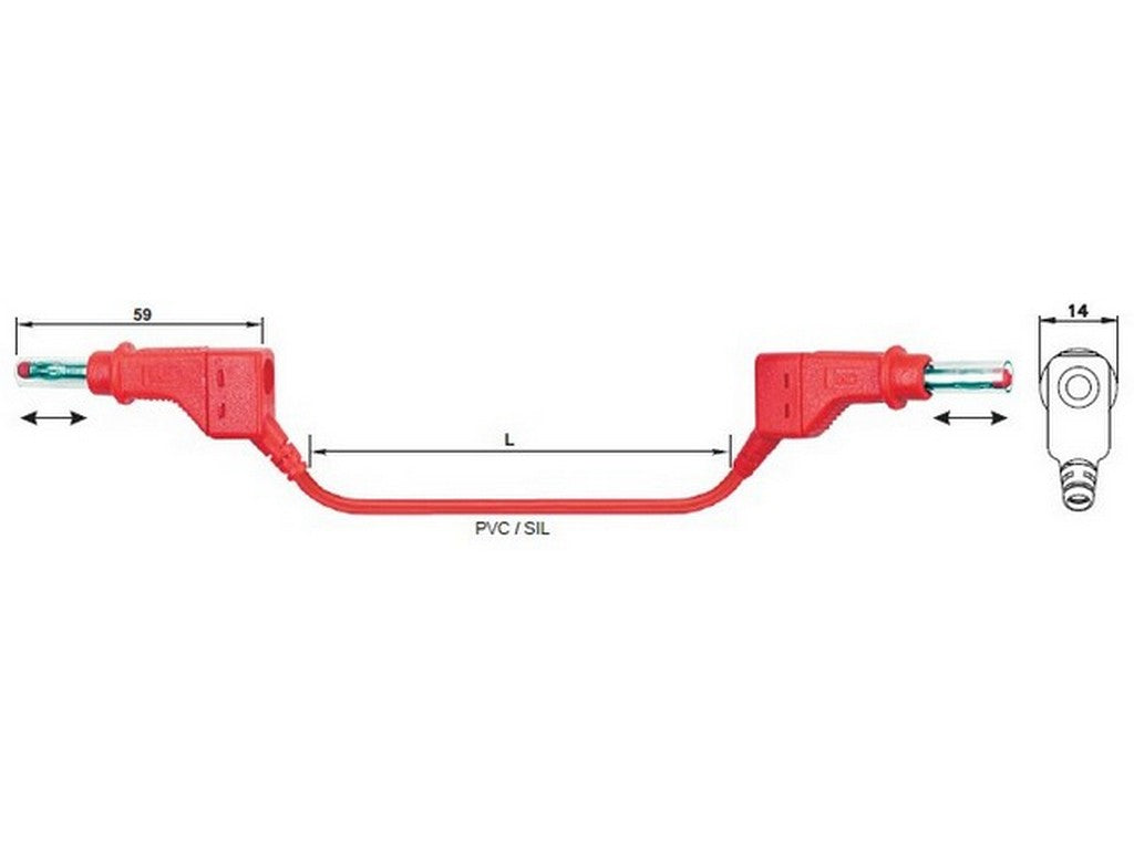 Testledning XZG425-200cm Sort 2,5mm2 - 600V - CAT II - 32A