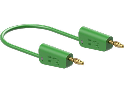 Prøveledning i silicone 2,5mm² 150cm GRØN LK-4A-S25 32A 30V AC/60V DC forgyldt stik