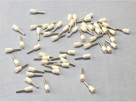 Terminal tube insulated white 0.5mm-L6mm; bag w/500pcs.