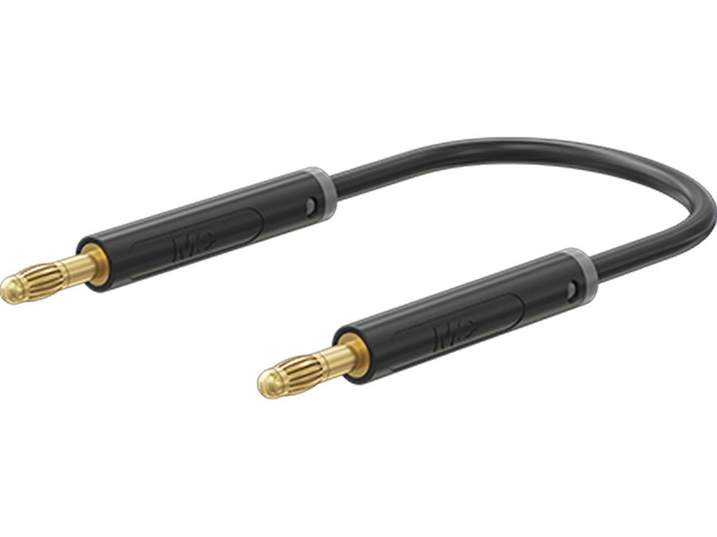 Test lead in PVC 1.0mm 50cm BLACK AK-4A-F10 19A 30V AC/60V DC gold-plated plug
