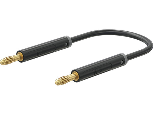 Test lead in PVC 1.0mm 50cm BLACK AK-4A-F10 19A 30V AC/60V DC gold-plated plug