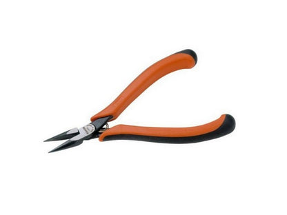 Bahco 4831 ERGO spidstang med tværriflede kæber og orange håndtag til finmekanik.