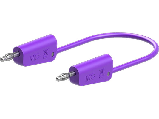 Test lead in PVC 1mm 25 cm Violet LK-4N-F10 19A 30V AC/60V DC nickel-plated plug