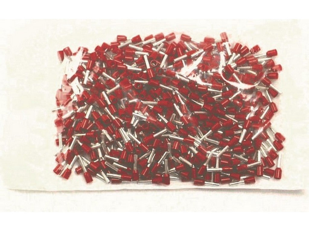 Terminal tube insulated RED, 005788 1.5mm-L12mm; bag w/500pcs.