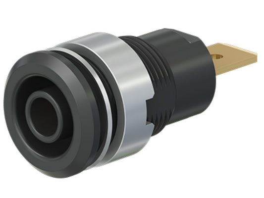 Socket SLB4-F6.3 gold-plated black CAT III 1000V 32A