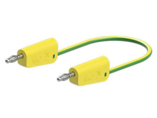 Silicone test lead 1mm 50cm Yellow/Green LK-4N-S10 19A 30V AC/60V DC nickel-plated plug