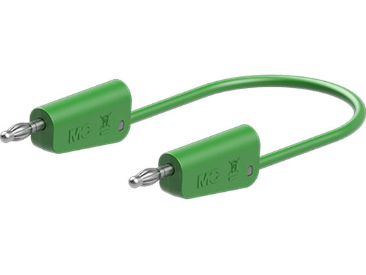 Test lead in PVC 1mm 25 cm Green LK-4N-F10 19A 30V AC/60V DC nickel-plated plug