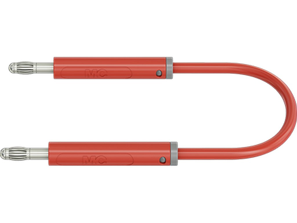 Test lead in PVC 1.0mm 50cm RED AK-4N-F10 19A 30V AC/60V DC nickel-plated plug