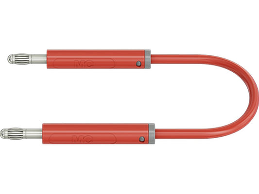 Test lead in PVC 1.0mm 50cm RED AK-4N-F10 19A 30V AC/60V DC nickel-plated plug
