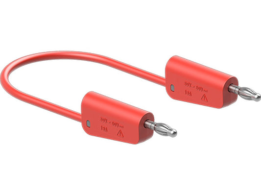Silicone test lead 1mm 25 cm red LK-4N-S10 19A 30V AC/60V DC nickel-plated plug
