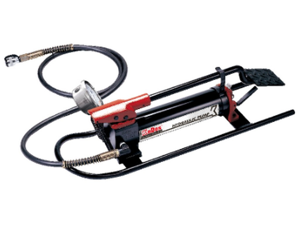 Hydraulic foot pump max 700bar w/manometer, 2m hose