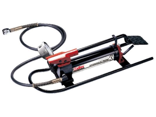 Hydraulic foot pump max 700bar w/manometer, 2m hose