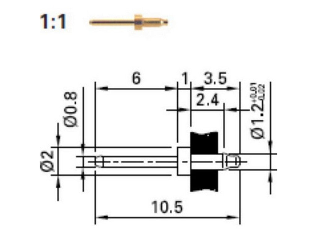 Miniline connector 0.8mm f/print mounting S0.8