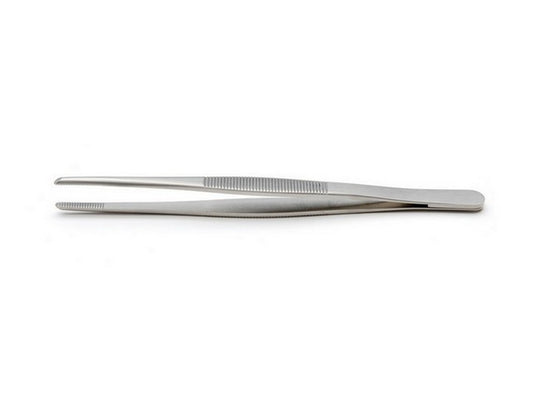 Tweezers flat serrated tip 140mm