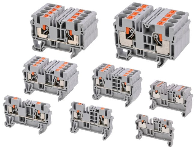 FEED-THROUGH TERMINAL BLOCK,FOR DIN RAIL,PU TBP2,5 with push-in-clamp grey 