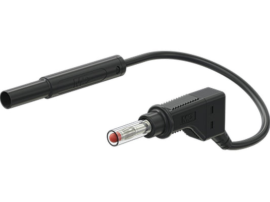 Prøveled. 1mm² PVC 1,0m sort SASK-4N-F10 1-side m/fjedrene isolation  1000V/19A CATIII