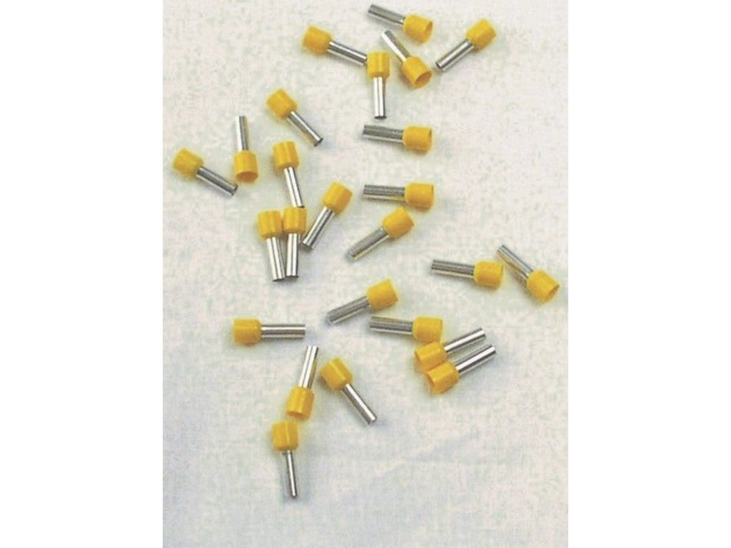 Terminalrør isoleret gul 6mm²-L12mm; pose m/100stk.