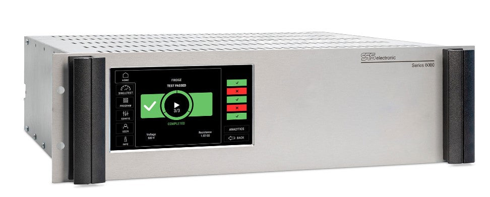 Insulation tester for 19" rack IS6600H DC 0,1-6kV/0-20mA with 4mm sockets