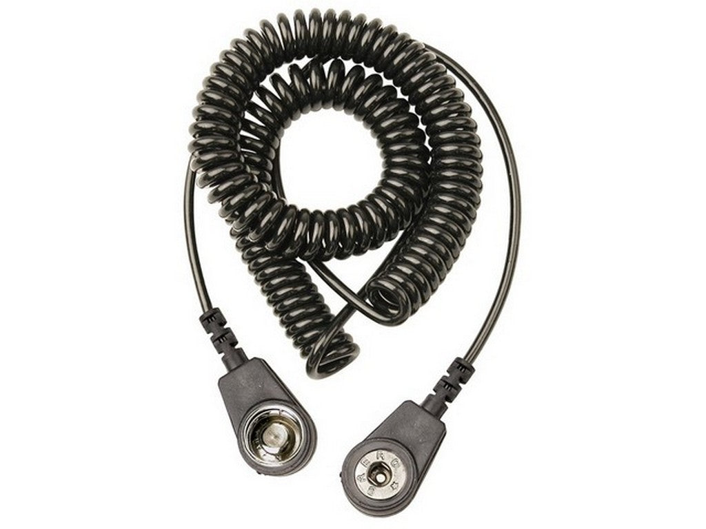 Spiral cable 2 mtr. Standard 4mm and 10mm female push button