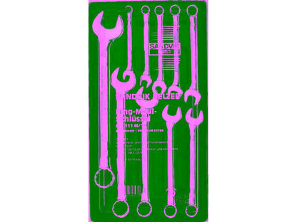 Combination wrench set w/10 keys 8-22mm w/Dynamic Drive