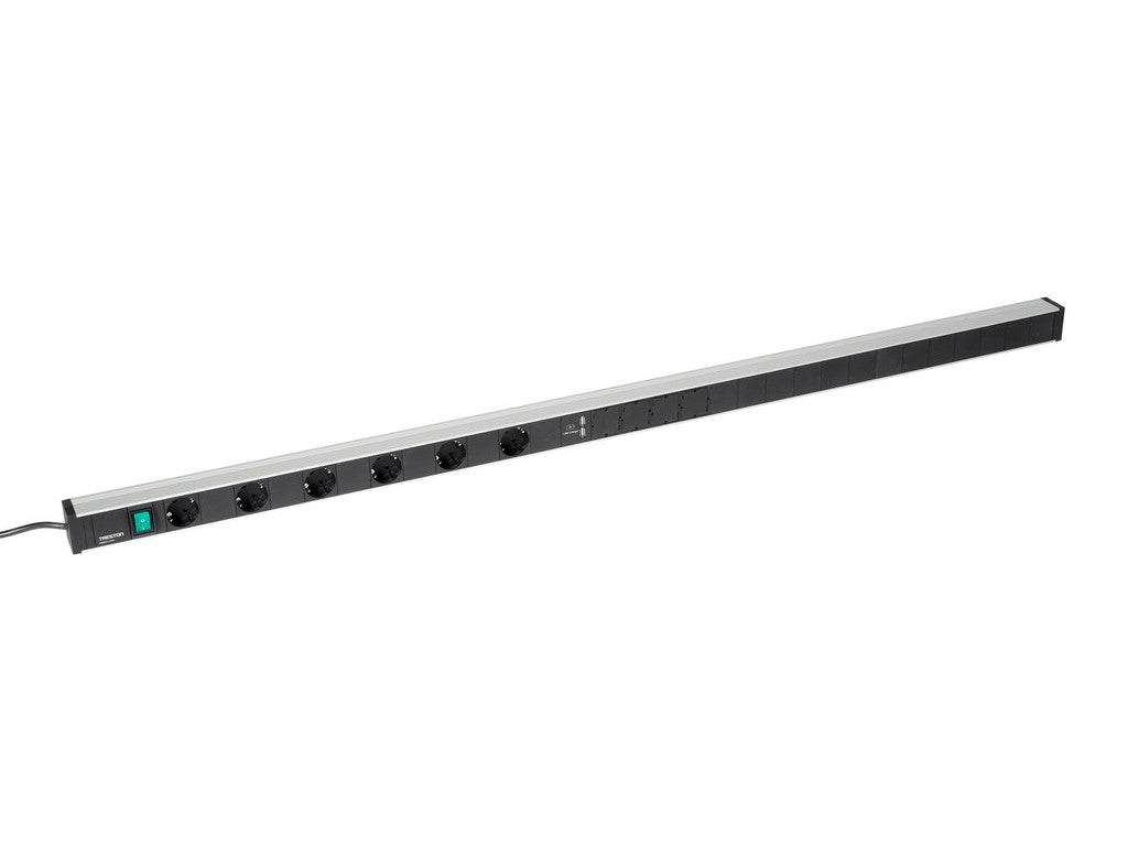 Strømskinne 1400mm 6 sockets + switch + 2xUSB