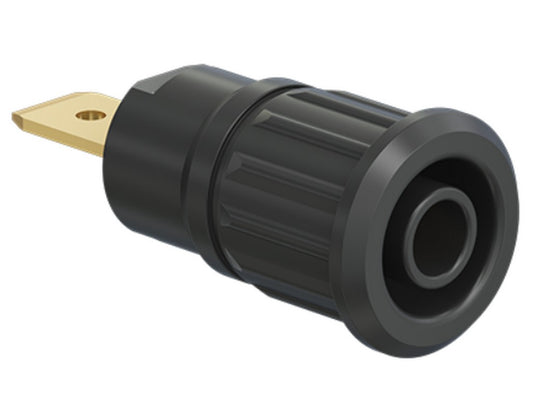 Socket SEB4-F6.3 gold-plated black CAT III 1000V 32A