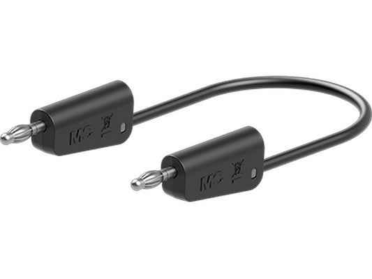 Silicone test lead 1mm 50cm black LK-4N-S10 19A 30V AC/60V DC nickel-plated plug