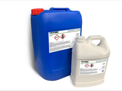 Rensevæske AQUANOX A4625N til stencils i en 25 liters dunk og lille flaske