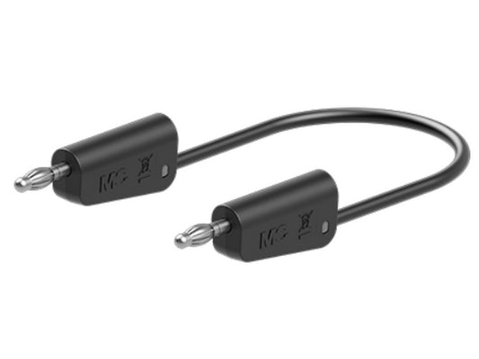 Test lead in PVC 1mm 100 cm Black LK-4N-F10 19A 30V AC/60V DC nickel-plated plug