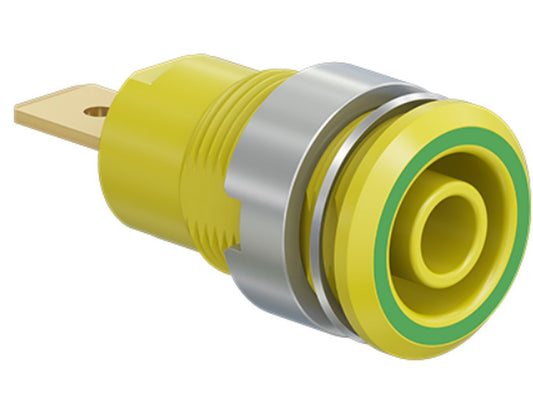 Socket SLB4-F6.3 gold plated g/g CAT III 1000V 32A