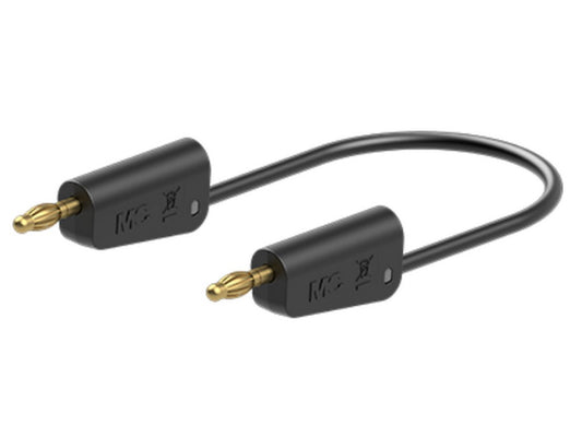 Silicone test lead 1mm 50cm BLACK LK-4A-S10 19A 30V AC/60V DC Gold-plated connector