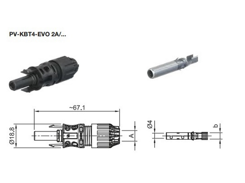PV-bøsning PV-KBT4-EVO2A/6I 4-6mm2 1500V/50A