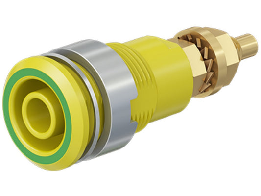 Socket SLB4-G gold-plated yellow/green CAT III 1000V/CAT IV 600V 32A