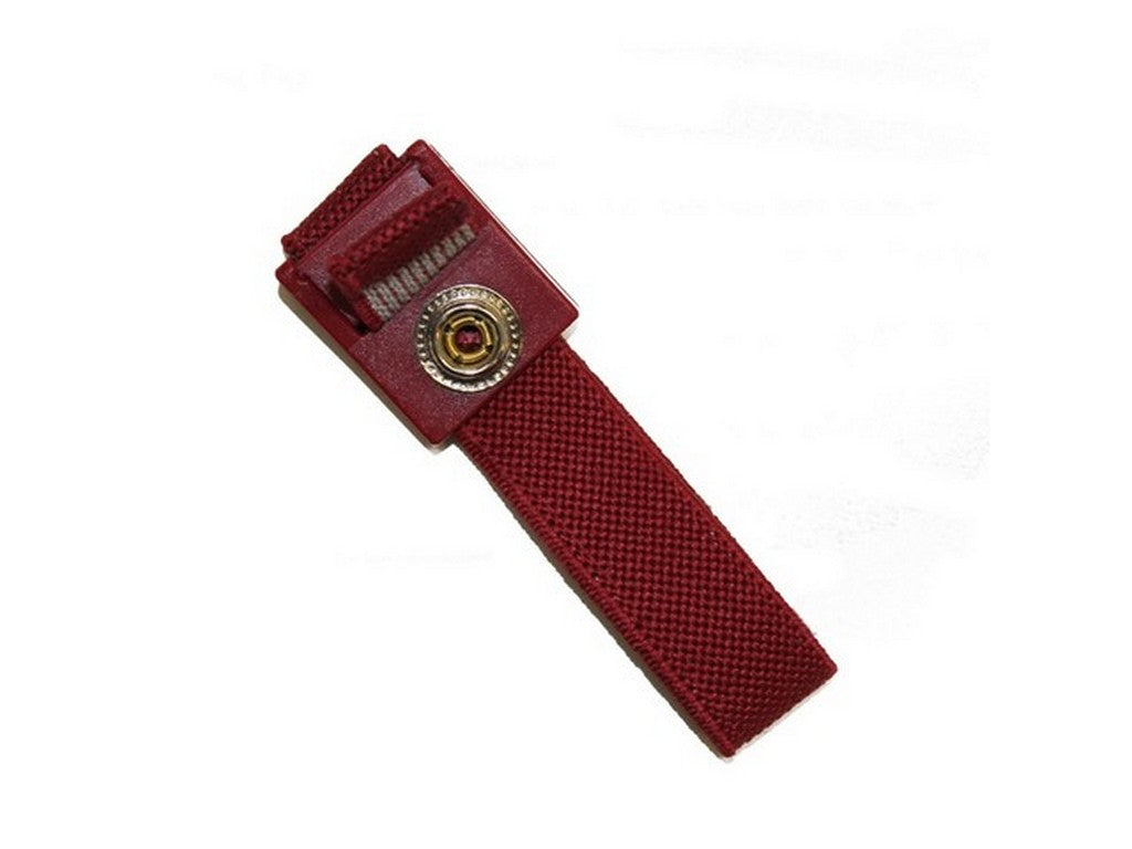Wristband red allergy friendly adjustable w/10mm male snap button