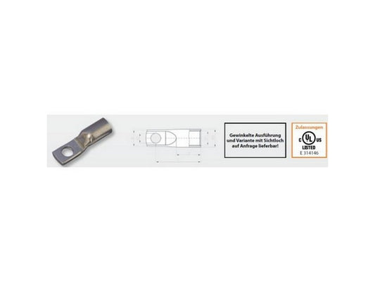 Cable lug CU tinned UL 70mm-Ø10mm EURO series w/narrow installation flange
