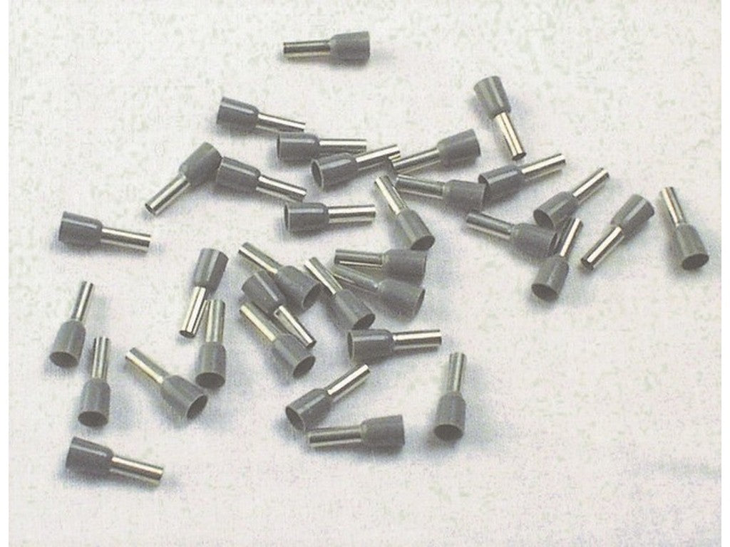 Terminalrør isoleret grå 4mm²-L10mm; pose m/500stk.