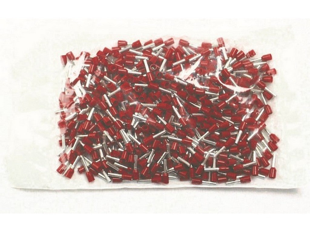 Terminalrør isoleret RØD 1,5mm²-L8mm; pose m/500stk.